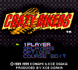 Crazy Bikers title screen for GameBoy Color